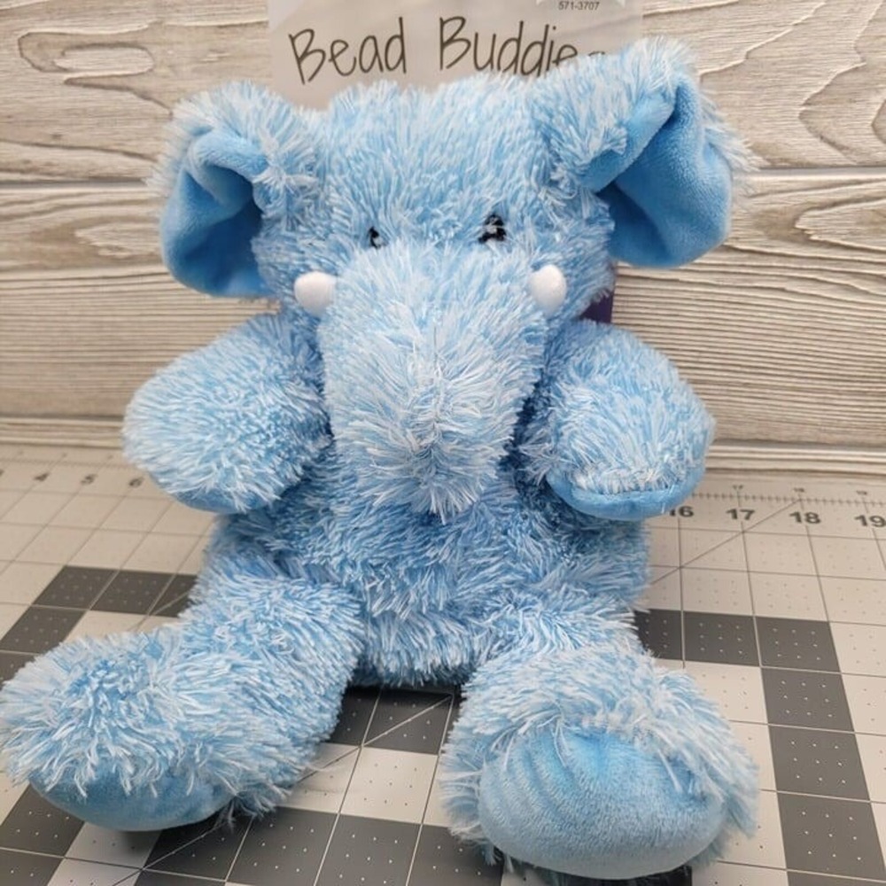 Bead Buddies Elephant‎ Aromatherapy Hot Cold Reusable Blue Plush Soft Animal 12"